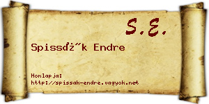 Spissák Endre névjegykártya